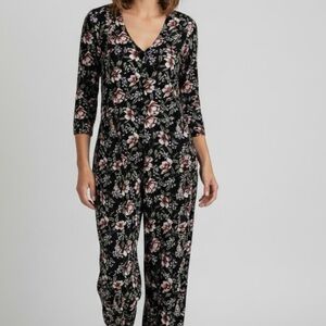 Vintage 90s In Sync Floral Wide Leg Jumpsuit XS